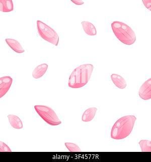 A seamless vector pattern featuring pink tulip petals Stock Vector