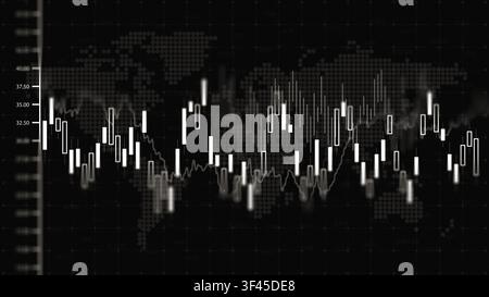 Stock exchange trading chart shows market activity and trends over time Stock Photo
