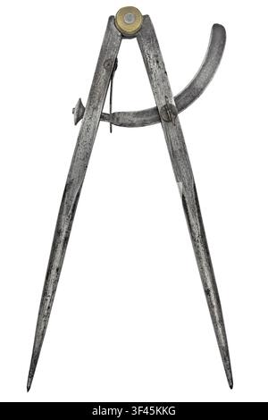 Vintage caliper isolated over white background, clipping path Stock Photo