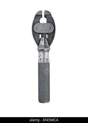 Vintage hand vise isolated over white background, clipping path Stock Photo