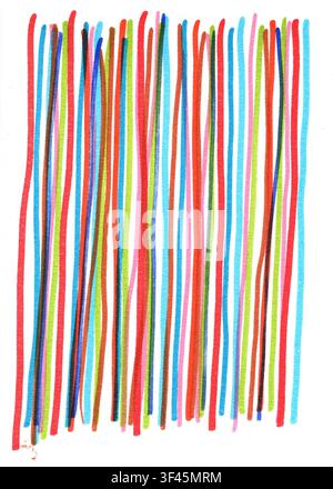 An abstract pattern in colour pen and ink isolated on a white background. Stock Photo