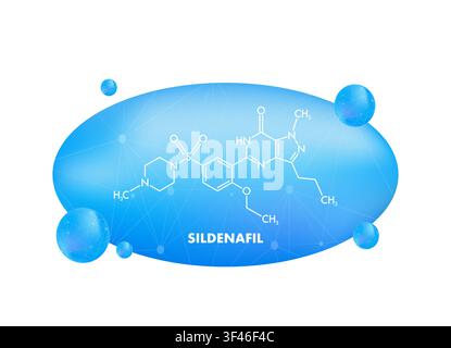 Sildenafil chemical structure representing medicine and science Stock Vector