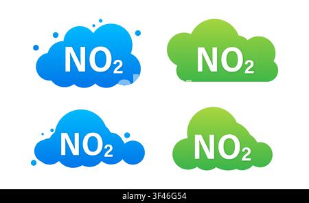 NO2 nitrogen dioxide gas clouds vector illustration Stock Vector