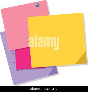 Colorful sticky note stack vector illustration isolated on white background Stock Vector