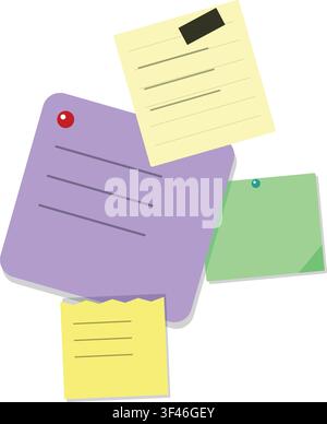 Sticky note paper collection vector illustration isolated on white background Stock Vector