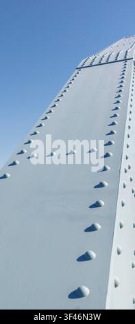 Riveted steel beam , part of arched iron bridge structure , Finland Stock Photo