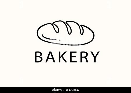 Minimal bakery logo with artisan bread loaf Stock Vector