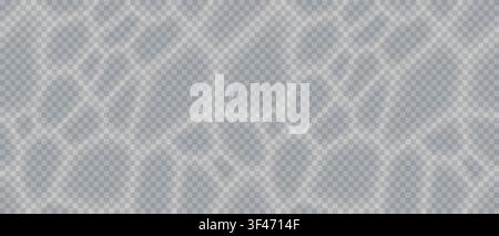 Transparent water caustic light effect pattern, white ripples reflecting on transparent surface with abstract flowing waves. Liquid optical effect wit Stock Vector