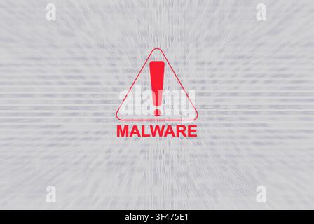 Malware notification concept. Warning virus alert alarm Stock Photo