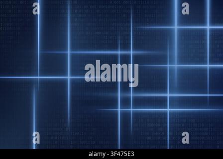 Illustration of binary code on abstract technology background Stock Photo