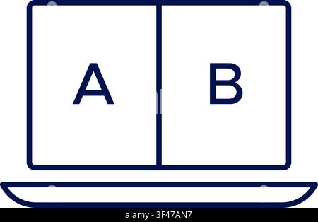 A/B testing icon. Split experiment analytics concept. Vector illustration, flat design Stock Vector