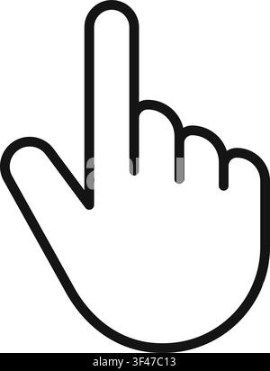 Hand Pointing Up Cursor Icon, Isolated Vector Illustration Stock Vector