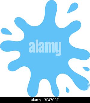 Blue Liquid Splash Blob Icon, Paint Color Water Droplet Element Isolated Vector Illustration Stock Vector