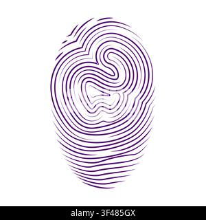 Abstract fingerprint icon. Biometric identity symbol Stock Vector