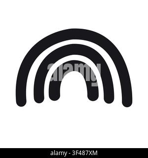 Vector hand drawn doodle rainbow silhouette Stock Vector