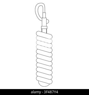 Vector flat outline horse lead rope Stock Vector