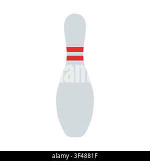 Vector flat colored bowling skittle Stock Vector
