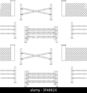 Vector seamless pattern of show jumping obstacle Stock Vector