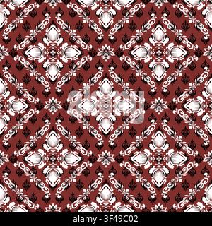 Geometric pixel ethnic pattern seamless oriental traditional design floral background wallpaper carpet clothing wrapping vector illustration texture Stock Vector