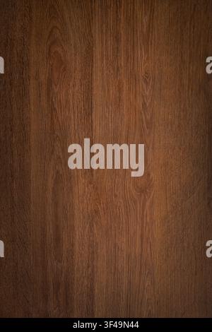Dark wood background texture. Rustic wooden surface grain of deep brown board top view. Stock Photo