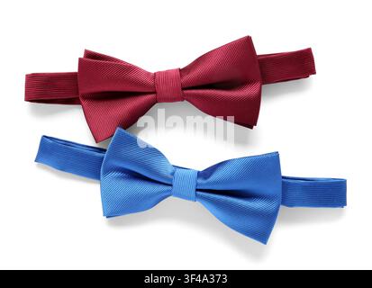 Different stylish bow ties on white background Stock Photo