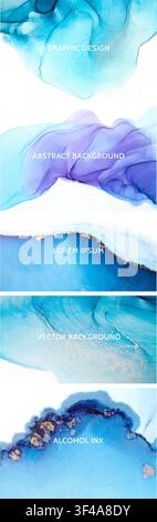Vector backdrop creative design. Alcohol ink pastel marble painting effect. Elegant card design.  Stock Vector