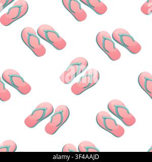 A seamless vector pattern featuring summer flip flops Stock Vector