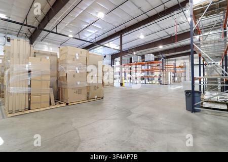 Focus on organized inventory, efficient stock control, and modern warehouse management. Stock Photo