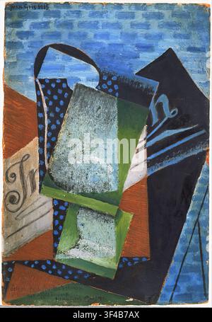 Juan Gris – Abstraction (Still Life dedicated to André Salmon / L'Abstraction), 1915, Oil and Oil with Sand on Cardboard | ArchiVerse Stock Photo