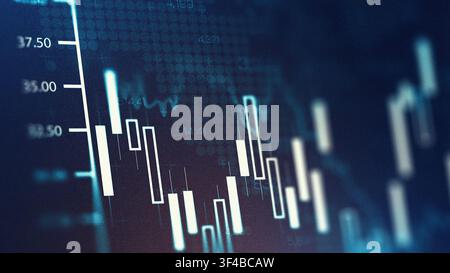 Business chart shows stock exchange trading activity in digital format Stock Photo