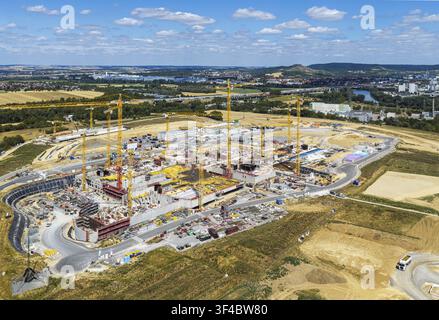 Artificial Intelligence Innovation Park (IPAI) in Heilbronn. Construction site. The IPAI campus will eventually cover an area equivalent to 42 footbal Stock Photo
