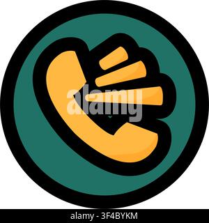 Missed call icon symbolizing unanswered communication, phone notification, contact alert, mobile connection, and telecommunication status for digital Stock Vector