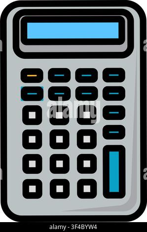 Calculator icon symbolizing accounting, finance, budgeting, mathematics, business calculations, office administration, and financial management Stock Vector