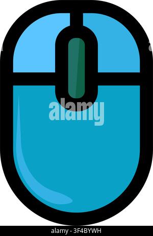 Mouse icon symbolizing computer navigation, cursor control, desktop interaction, office productivity, and digital workflow for software and interface Stock Vector