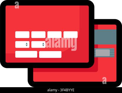 Credit card icon symbolizing online payment, banking, financial transaction, electronic commerce, and secure purchase for business and finance project Stock Vector
