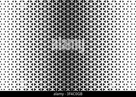 Repeating faded triangles pattern. Background with triangular shapes and halftone visual effect. Simple geometric mosaic texture. Minimalistic Stock Vector