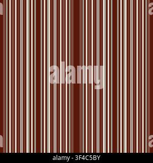 Striped ornament, seamless pattern. Vector illustration. Thin burgundy vertical lines on a beige background. For textiles, wallpaper, packaging and di Stock Vector