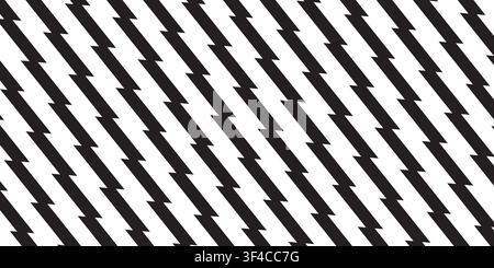 Repeated black zigzag lines on white background. Thunder bolt wallpaper. Jagged stripes pattern. Boom or power, energy or speed, danfer or surprise Stock Vector
