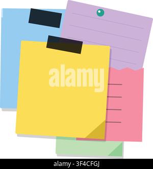 Sticky note stack vector illustration isolated on white background Stock Vector