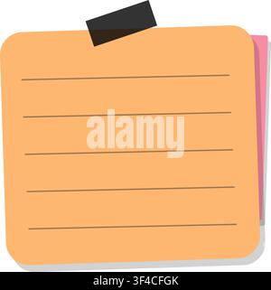 Orange sticky paper note vector illustration isolated on white background Stock Vector