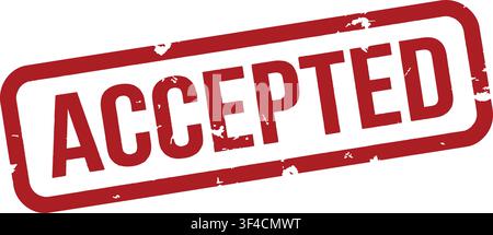 Accepted Red Grunge Rubber Stamp Stock Vector