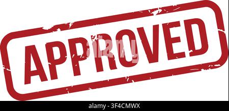 Approved Red Grunge Rubber Stamp Stock Vector