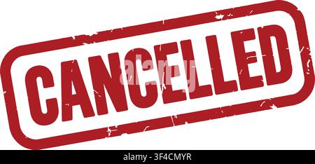 Cancelled Distressed Red Cancellation Stamp Stock Vector