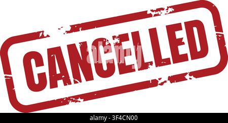 Cancelled Red Grunge Rubber Stamp Stock Vector