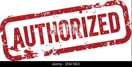 Authorized Distressed Red Approval Stamp Stock Vector