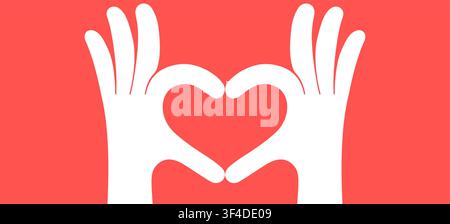 Hand sign Heart Love. Lovely hand gesture sign Stock Vector