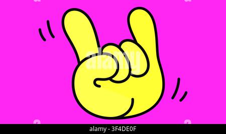 Rock. Hand sign. Gesture fingers Stock Vector
