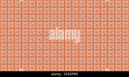 Psychedelic Floral Seamless Pattern Groovy Party Horizontal Banner Design Daisy Flower Hippie 60s, 70s Style Abstract Distorted Wavy Geometric Stock Vector