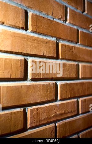 brick wall texture background red orange bricks surface pattern stone building clay architectural masonry structure detail backdrop rough material geo Stock Photo