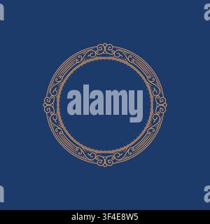 Luxury Circular Ornament Frame Border Elegant Vignette Mandala Design Stock Vector